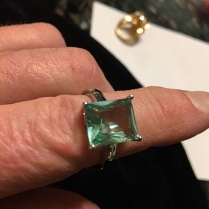 “6.0 ctw. Solitaire Green Stone Emerald cut.”